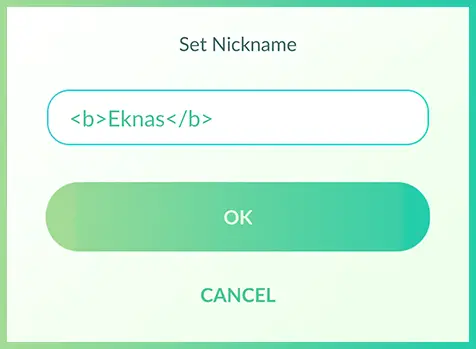 Pokémon GO Name Change
