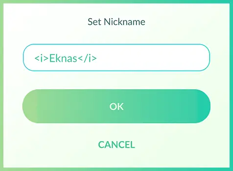 Pokémon GO Name Change