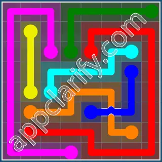 Flow Free: Bridges Rainbow Pack Level 102 Solutions