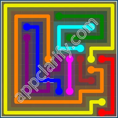 Flow Free: Bridges Yellow Pack 11x11 Level 26 Solutions