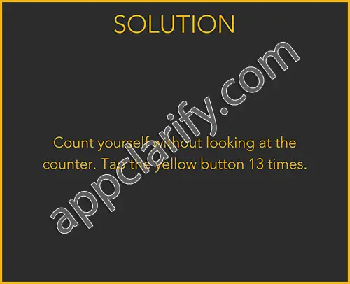 Tricky Test 2: Think Outside - Tap the yellow button 13 times Walkthrough