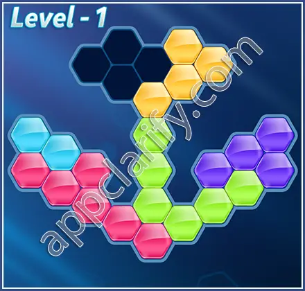 Block! Hexa Puzzle Hexa-art Level 1 Solution