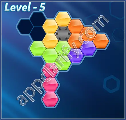 Block! Hexa Puzzle Hexa-art Level 5 Solution