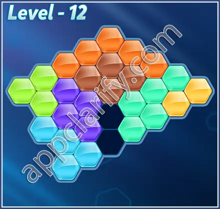 Block! Hexa Puzzle Rainbow C Level 12 Solution