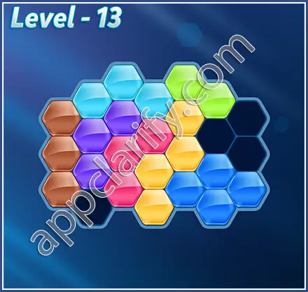 Block! Hexa Puzzle Rainbow C Level 13 Solution