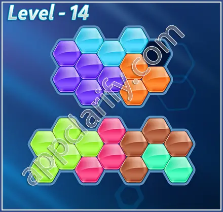 Block! Hexa Puzzle Rainbow C Level 14 Solution