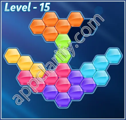 Block! Hexa Puzzle Rainbow C Level 15 Solution