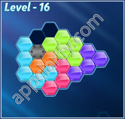 Block! Hexa Puzzle Rainbow C Level 16 Solution