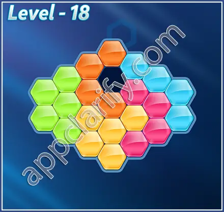 Block! Hexa Puzzle Rainbow C Level 18 Solution