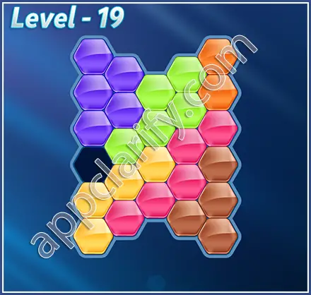 Block! Hexa Puzzle Rainbow C Level 19 Solution