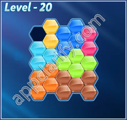 Block! Hexa Puzzle Rainbow C Level 20 Solution