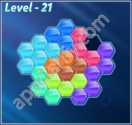 Block! Hexa Puzzle Rainbow C Level 21 Solution