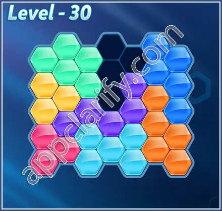 Block! Hexa Puzzle Rainbow C Level 30 Solution