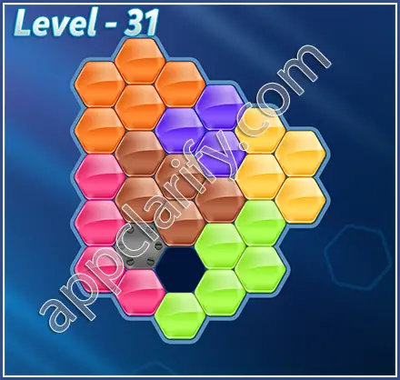 Block! Hexa Puzzle Rainbow C Level 31 Solution