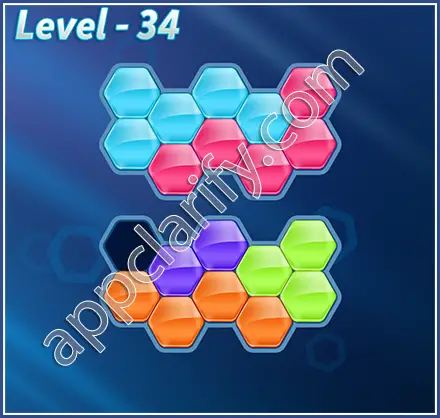 Block! Hexa Puzzle Rainbow C Level 34 Solution