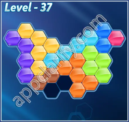 Block! Hexa Puzzle Rainbow C Level 37 Solution