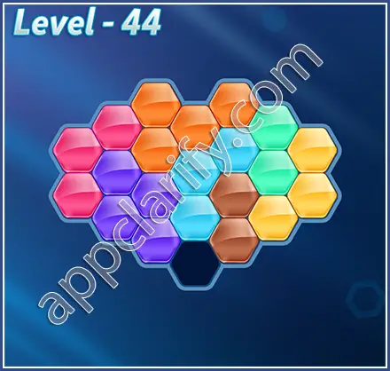 Block! Hexa Puzzle Rainbow C Level 44 Solution