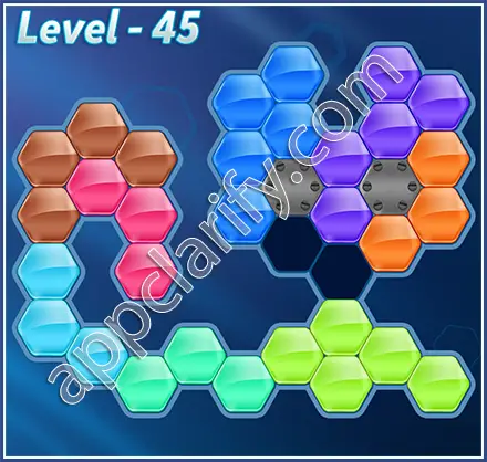 Block! Hexa Puzzle Rainbow C Level 45 Solution