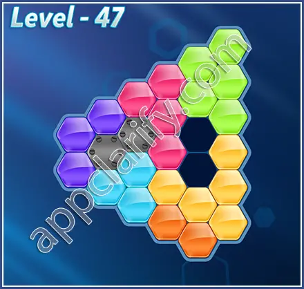 Block! Hexa Puzzle Rainbow C Level 47 Solution