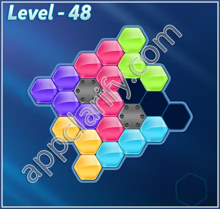 Block! Hexa Puzzle Rainbow C Level 48 Solution