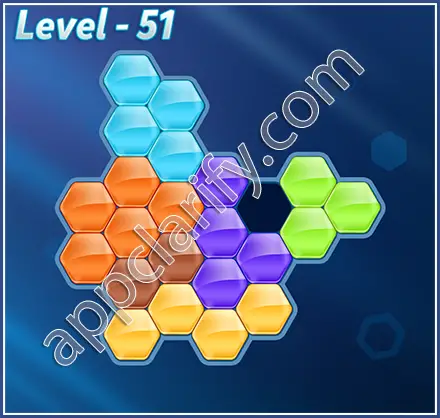 Block! Hexa Puzzle Rainbow C Level 51 Solution