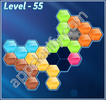 Block! Hexa Puzzle Rainbow C Level 55 Solution