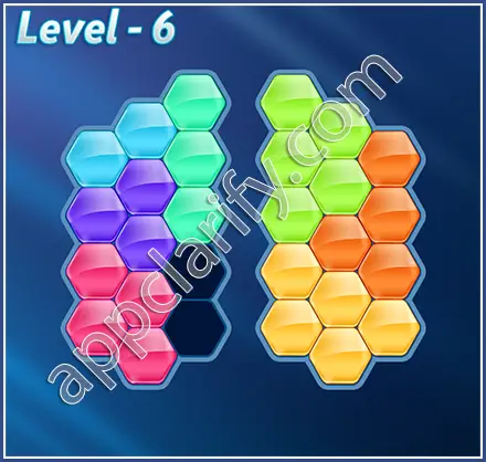 Block! Hexa Puzzle Rainbow C Level 6 Solution
