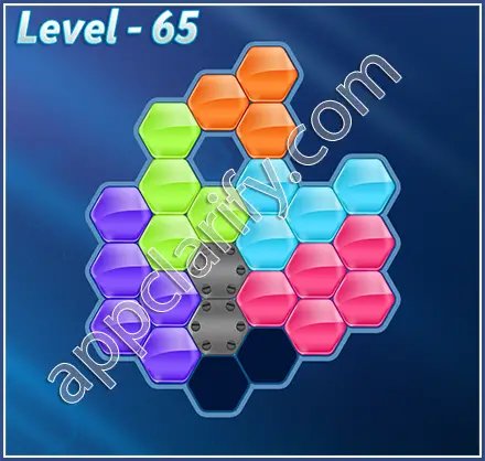 Block! Hexa Puzzle Rainbow C Level 65 Solution