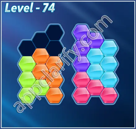 Block! Hexa Puzzle Rainbow C Level 74 Solution