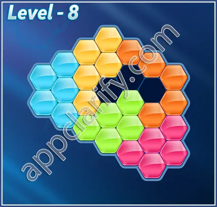 Block! Hexa Puzzle Rainbow C Level 8 Solution