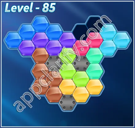 Block! Hexa Puzzle Rainbow C Level 85 Solution