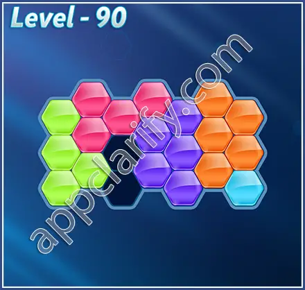 Block! Hexa Puzzle Rainbow C Level 90 Solution
