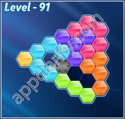Block! Hexa Puzzle Rainbow C Level 91 Solution