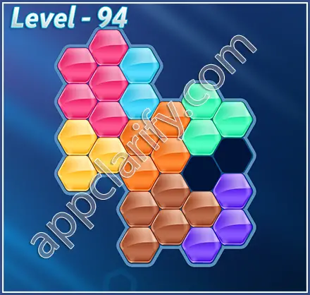 Block! Hexa Puzzle Rainbow C Level 94 Solution