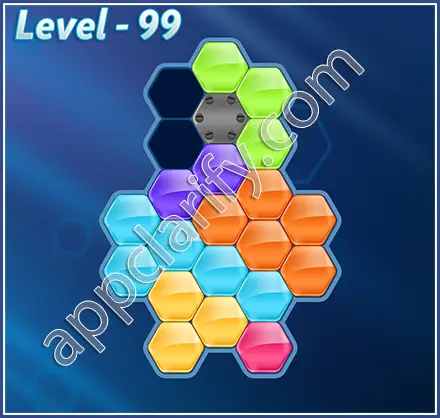 Block! Hexa Puzzle Rainbow C Level 99 Solution
