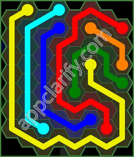 Flow Free: Hexes 8x8 Mania Pack Level 115 Solutions