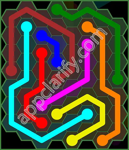Flow Free: Hexes 8x8 Mania Pack Level 124 Solutions