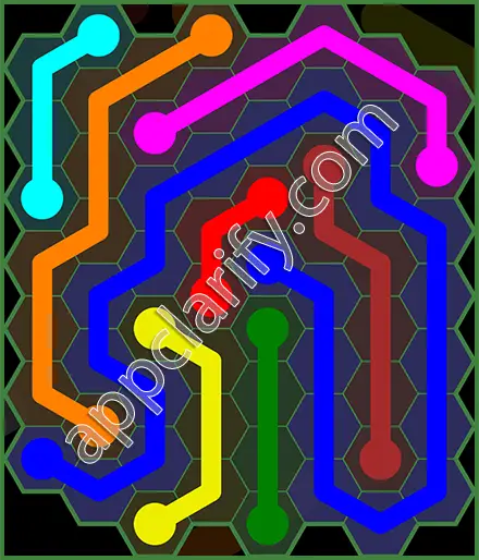 Flow Free: Hexes 8x8 Mania Pack Level 127 Solutions