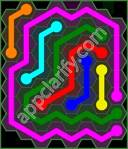 Flow Free: Hexes 8x8 Mania Pack Level 130 Solutions