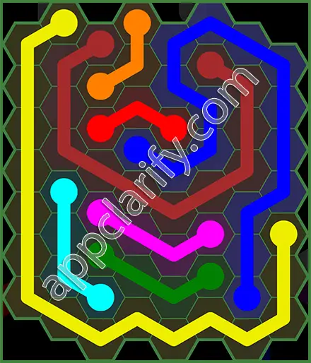 Flow Free: Hexes 8x8 Mania Pack Level 143 Solutions