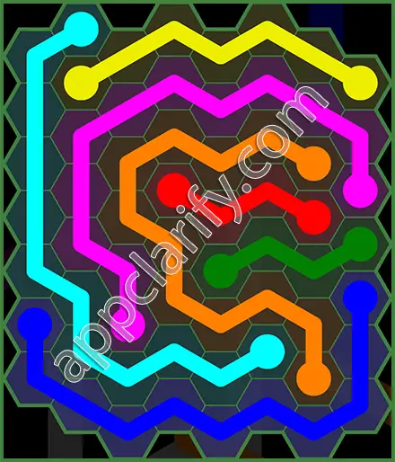 Flow Free: Hexes 8x8 Mania Pack Level 144 Solutions