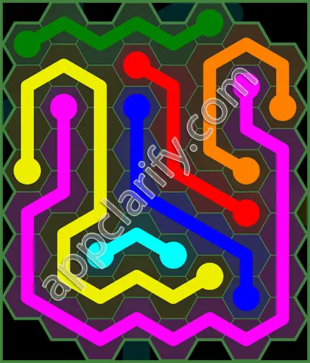 Flow Free: Hexes 8x8 Mania Pack Level 145 Solutions
