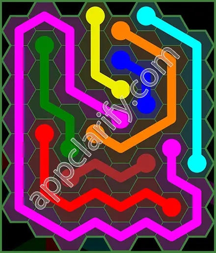 Flow Free: Hexes 8x8 Mania Pack Level 37 Solutions