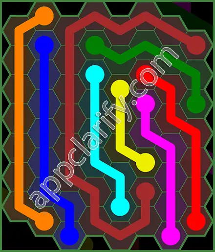 Flow Free: Hexes 8x8 Mania Pack Level 45 Solutions