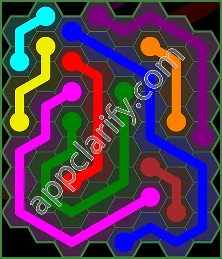 Flow Free: Hexes 8x8 Mania Pack Level 71 Solutions