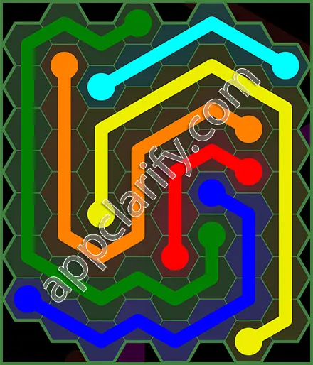 Flow Free: Hexes 8x8 Mania Pack Level 74 Solutions
