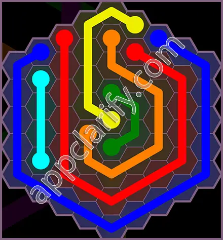 Flow Free: Hexes Flower Pack Level 121 Solutions