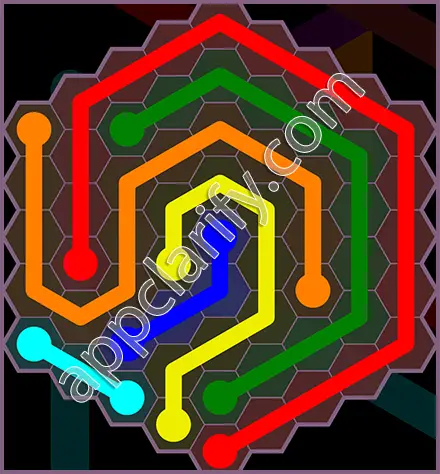 Flow Free: Hexes Flower Pack Level 133 Solutions