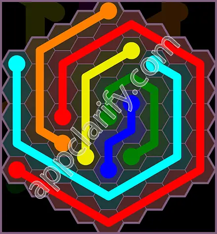 Flow Free: Hexes Flower Pack Level 137 Solutions