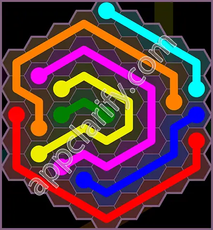 Flow Free: Hexes Flower Pack Level 138 Solutions